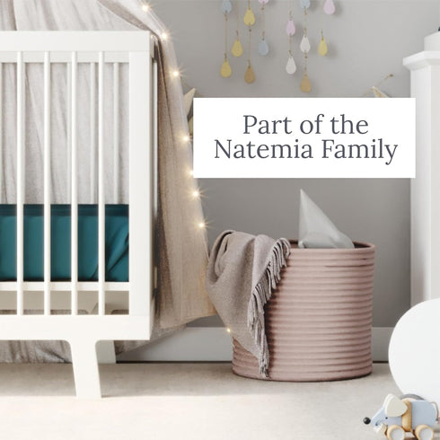 Natemia Fitted Pack and Play Sheet, 100% Organic Cotton for Standard Size Playard, Ultra Soft Jersey Knit