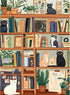 XAPAEG 300 Piece Puzzles for Adults, Charming Cat Bookshelf Jigsaw Puzzle, Cozy and