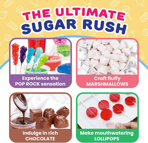Playz Edible Exploding Candy Making Science Kit for Kids Ages 8-12, 29 Experiments, Educational Fun