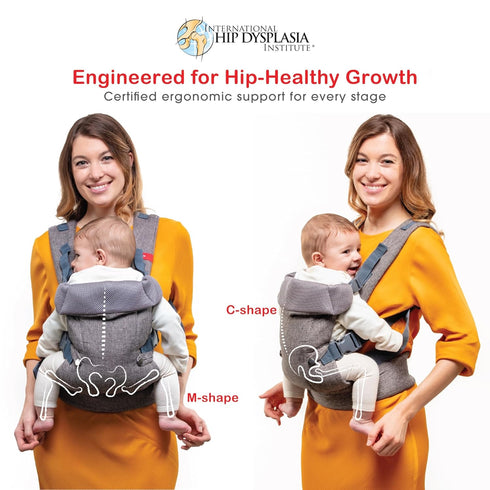 4-in-1 832 lbs 3D YOU+ME Lightweight Baby Carrier Newborn to Toddler Certified Hip Healthy, Hands Free Baby Chest