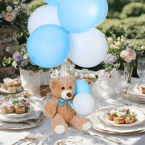 Jenaai 106 Pcs Bear Baby Shower Decoration, 6 Pcs Bears Stuffed Animal with 100 Pcs Balloons for Party Decor