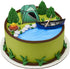 Decopac Fireside Camp DecoSet Cake Decoration, Multi, Tent, Canoe with Oar, Campfire