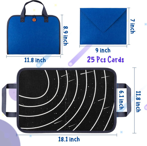 WATINC 25Pcs Outer Space Travel Felt-Board Story Set - Portable Solar System Storytelling Kit for Preschool Learning