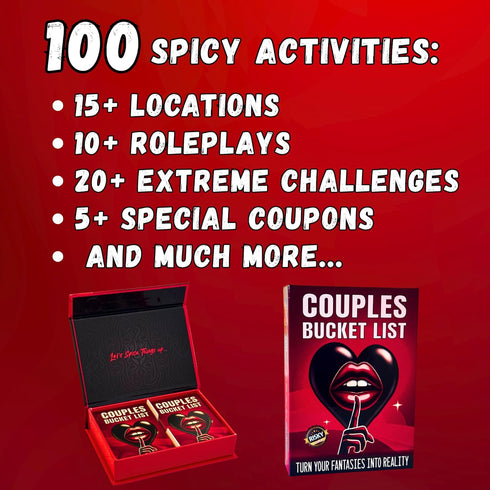 100 RISKY COUPLES Bucket List Spicy Dares & Fun Challenges for Date Night Games for Couples | Adult Games of Romance