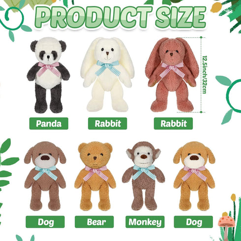 Civaner 7 Pcs Forest Stuffed Animals Bulk - 12.5 Inch Cute Plush Jungle Animal Plush Toys for Kids