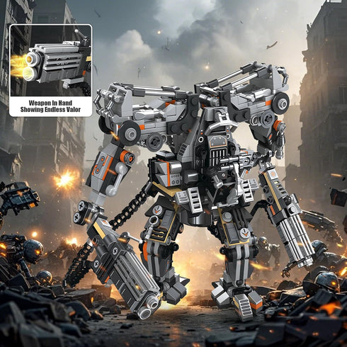 Set 14+ (684 HIGH GODO Black Empire Mech Building Blocks for Adults, Motorized Robot Building Toy with Multiple