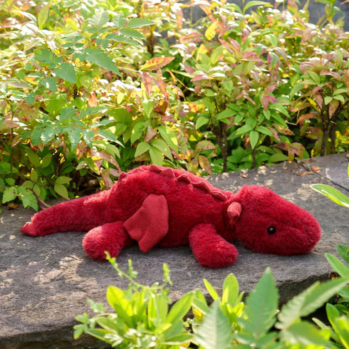 Dragon,15 Inches) Apricot Lamb Toys Plush Plum Lying Dragon Dinosaur Stuffed Animal Soft Cuddly Perfect for Child (Red