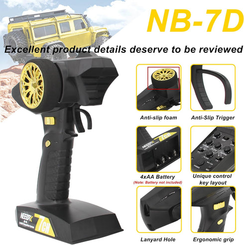 NEEBRC 7 12LED Set, 2.4GHz Channels RC Transmitter with Receiver Built-in Light Control System and Light Radio Remote