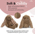 Plushible 18" Brown Easter Bunny Stuffed Animal, Soft Embroidered Plush Toy for Kids, Cuddly Bunny for Newborns