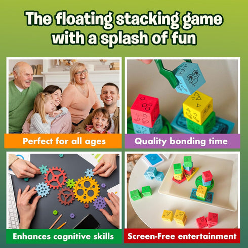 '-2-4 The Uzzle Topple Toads Fun & Competitive Stacking Game - Engaging Balance Board Game - Endless Laughter