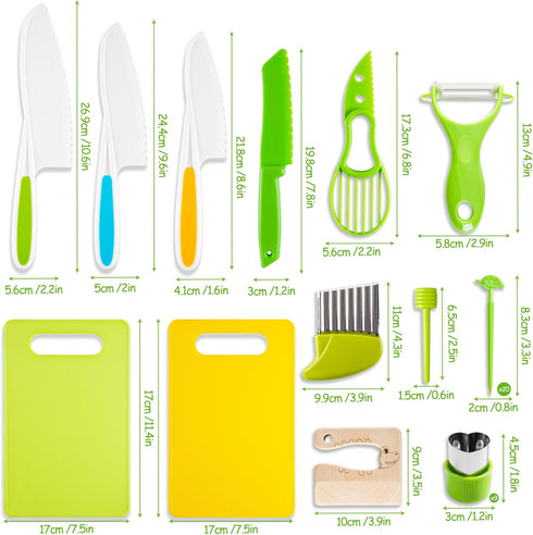 Kids Knife Set for Real Cooking: 40 Pcs Montessori Kitchen Tools for Toddlers, Birthday Christmas Gifts