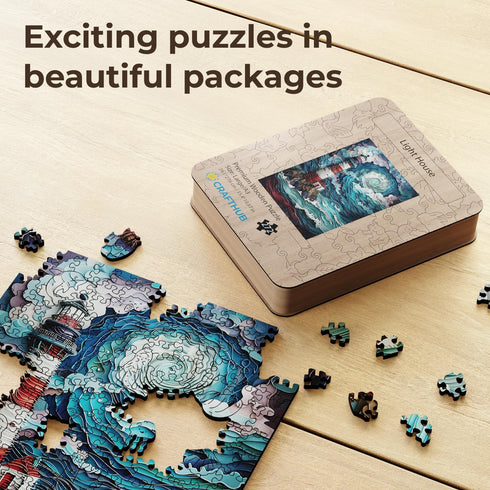 A3 272 15.4" 10.9" (39.1cm 27.6cm) Crafthub Landscape Puzzle for Adults out of Quality Wood Lighthouse Puzzle