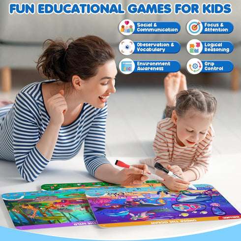 Preschool Learning Activities Search and Find Books, Travel Game for Kids Ages 3-8, Birthday Gifts