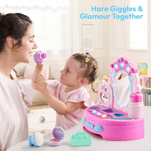 lalalark Set 40+ 6 1 2 3 JOVA Toddler Vanity & Baby Vanity Mirror Toy, Interactive Pretend Vanity with Sounds