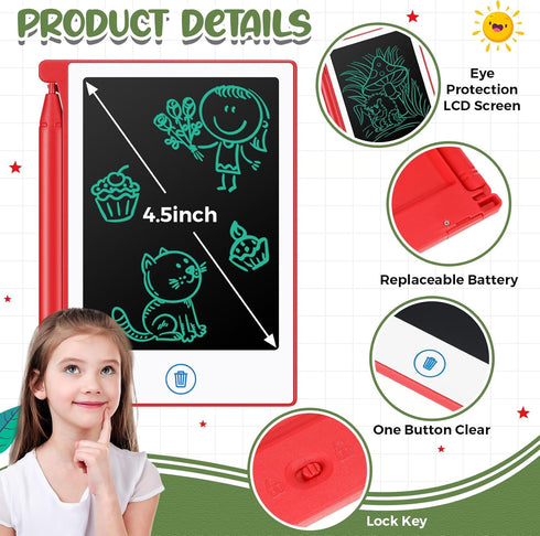 32 Pieces Mini LCD Writing Tablet, 4.5 Inch Educational Erasable Drawing Pad for Preschool Art Toys Birthday Favor