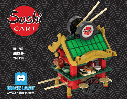 Brick Loot Exclusive Sushi Cart Bar - Custom Designed Model Compatible with Major Block Brands for Creative Building Set
