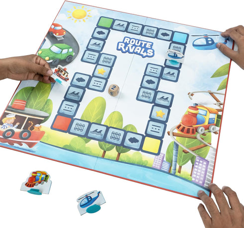 Ultimate Rush Home Route Rivals: Race to Navigate Four Zones—Water, Road, Cloud & Railroad Board Games for Family Night