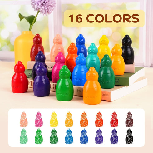 1-3, 16 1-4 YPLUS Jumbo Crayons for Toddlers Colors Non-Toxic Washable Art Crayons for Kids, Easy-Grip Preschool