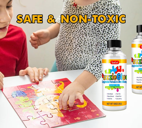 YumCraft 7oz Puzzle Glue Clear Drying, High Gloss Jigsaw Puzzle Saver with Precision Applicator, Non-Toxic Puzzle