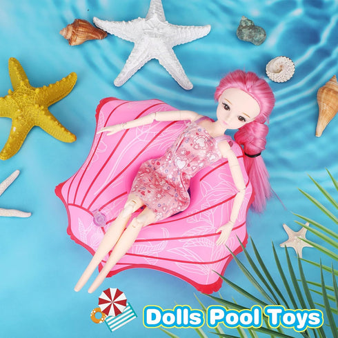 CHENGU 6 Pcs Pool Floaties for Girl Dolls - Swim Accessories Set for 11.5" Dolls
