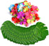 60Pcs Tropical Party Decorations, Artificial Palm Leaves & Hibiscus Flowers for Hawaiian Luau, Jungle Beach Theme