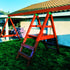 EZ Frame Wooden Swing Accessories, A-Frame Bracket for Swing Set, High Strength Support, Green, 4Pcs