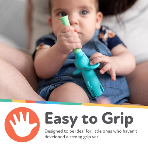 (2-Pack) 3+ Nuby Tube Teether - Baby Teething Toy - Months - Elephant and Giraffe