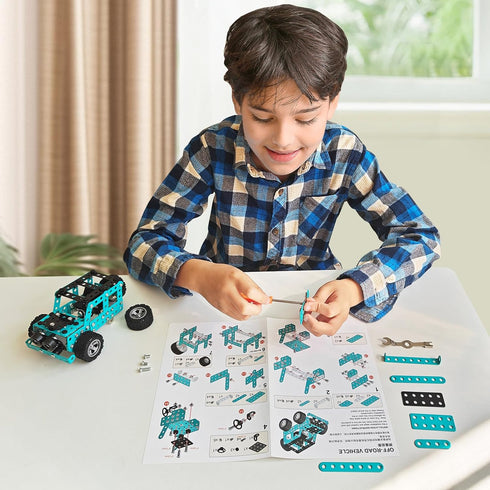 Jixin Xyzhi 3D 194-Piece Set 8-16 Buildable Metal Engineering Kit STEM for Ages Develops Logic Skills DIY Project Ideal