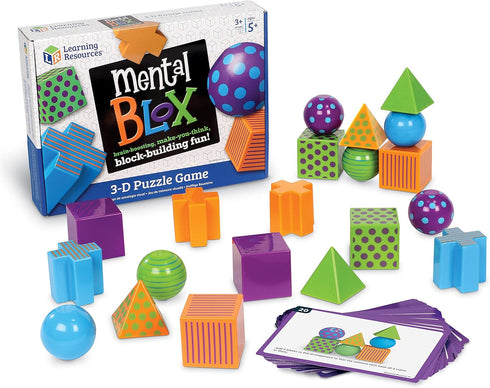 Learning Resources Mental Blox Game, 20 Blocks, 40 Activity Cards, Ages 5+, Homeschool, Multicolor
