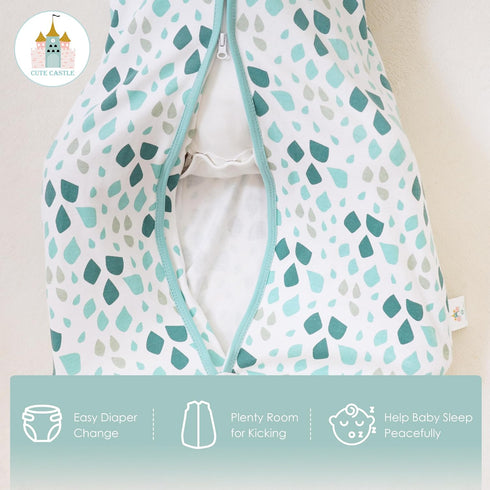 Cute Castle 0-6 100% 2-Way 0.5 (3 Pack Baby Sleep Sack Months - Lightweight Cotton Zipper TOG Infant Wearable Blanket