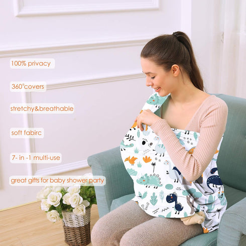 Multi-use Carseat Canopy Cover, Breathable Breastfeeding Covers, Car Seat Covers for Babies, Stroller Canopy Cover