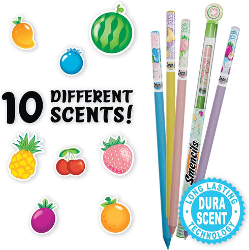 10 Count, Pastel Colored Smencils - Patented Gourmet Scented Colored Pencils made from Recycled Newspapers, Gifts