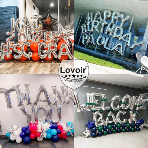 Lovoir 40 Inch Large Silver Letter C Balloons - Jumbo Mylar Foil Helium Balloon for Birthday Party Celebration