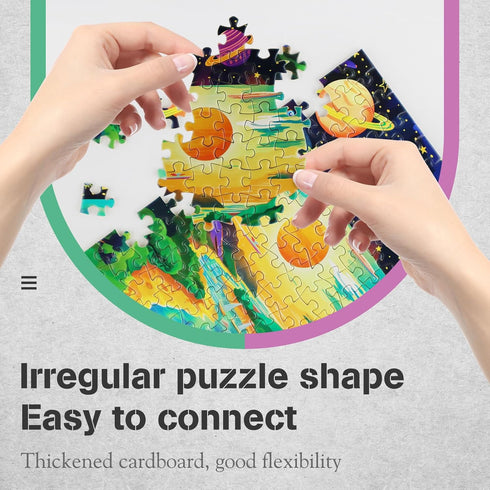 MISITU Small Jigsaw Puzzles for Adults, 150 Pieces Mini Puzzles, Astronauts Art Puzzles, Travel Puzzles, 4 Packs
