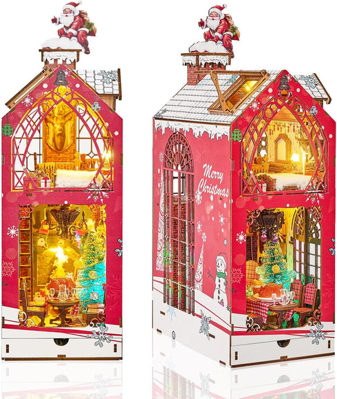 DIY Book Nook Kit,Miniature Dollhouse Kit,Booknook Bookshelf Insert Decor,3D Wooden Puzzles with