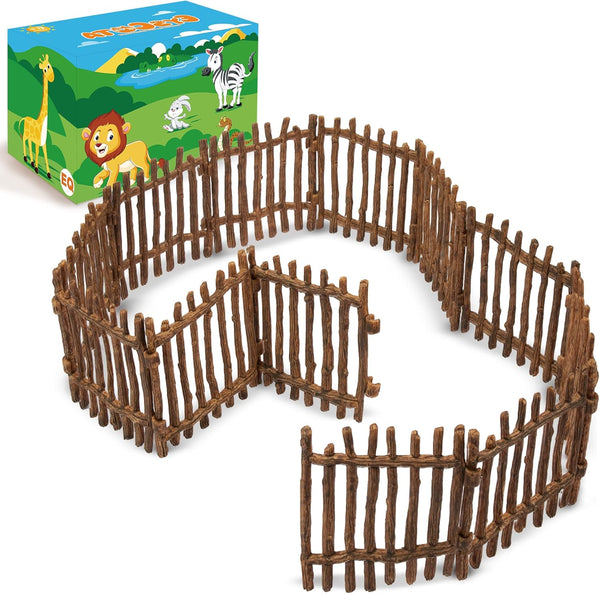 Realistic Toy Fence - Large Corral Fencing Panel Accessories Playset for Farm Fence Toys and Educational Gifts