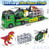 3 4 5 6 7 23" Bstoyder Toddler Boy Toys for Years Kids, Semi Flatbed Truck Toy with a Dinosaure Truck, Friction Powered