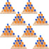 8 Packs Wooden Triangle Peg Games, Family Wooden Board Game Learning Puzzles for Travel and Gathering