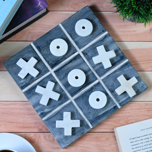 Crocon Tic Tac Toe Game - Table Games, Family House Game, Indoor Party Game, Large Grey Board