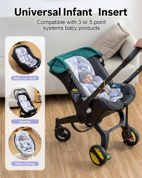 Set, Baby Car Seat Head Support with Extra Headrest, Adjustable Infant Car Seat Insert with Shoulder Pads Breathable