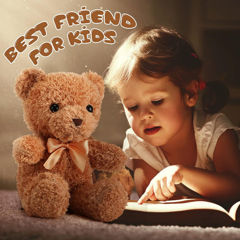 HyDren 12 Pcs Bear Stuffed Animal, 12 Inch Bulk Soft Plush Bears with Ribbon Bow Ties for Gifts
