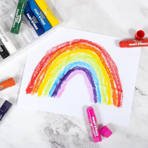 READY 2 LEARN Twisty Paint Sticks, 12 Vibrant Colors, Washable Non-Toxic Tempera Paint for Kids Art Supplies