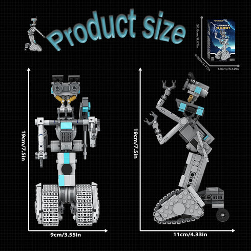 Johnny 5 Robot Building Toys,Movie Short Open Circuit Figures Robot Model Building Kit,Decoration Building Bricks Set for Adults Children(368 PCS)
