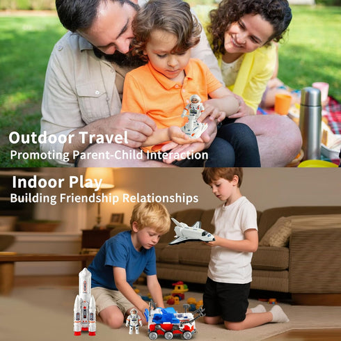 Set 4-5 6-8 Family1) Wbzle Educational & Interactive Rockets for Kids | STEM Space Kids | Space Launch for Toddler Toys
