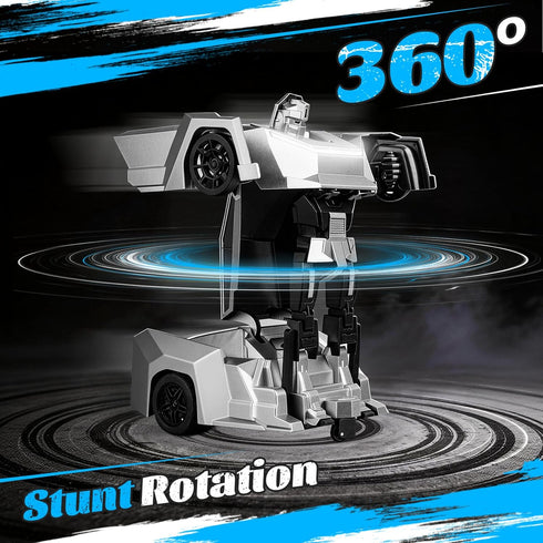 360 4-7 8-12 Sumsoltic Remote Control Car Transforming Robot Toys for Boys, Cyber Style RC Truck with One-Button