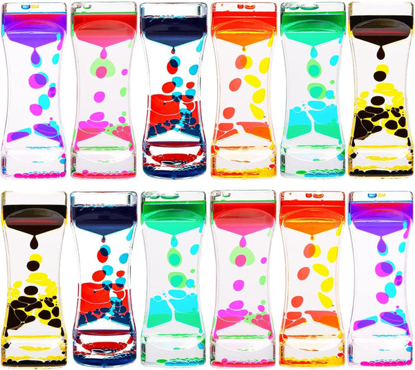 SUNPROUND 12 Pack Liquid Motion Bubbler Sensory Toys, Liquid Timer Desktop Colorful