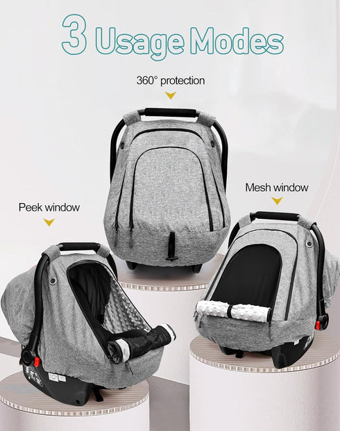 Cozy beatoutou Baby Car Seat Cover,Patented Waterproof Baby Carseat Cover for Boys & Girls,Infant Car Seat Cover Canopy