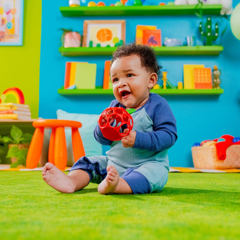 Red Apple Teether Toy from Hold My Own Collection - Easy Grasp Design, BPA Free for Newborns
