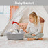 CHICVITA Small Woven Storage Basket for Gifting, Cute Decorative Rope Basket for Towels, Nursery, Dog, Grey