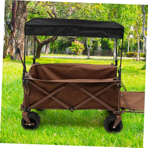 Foldable Outdoor Utility Wagon Canopy with Uv Protection and Rainproof Cover Fit for Strollers for Camping Picnic Beach
